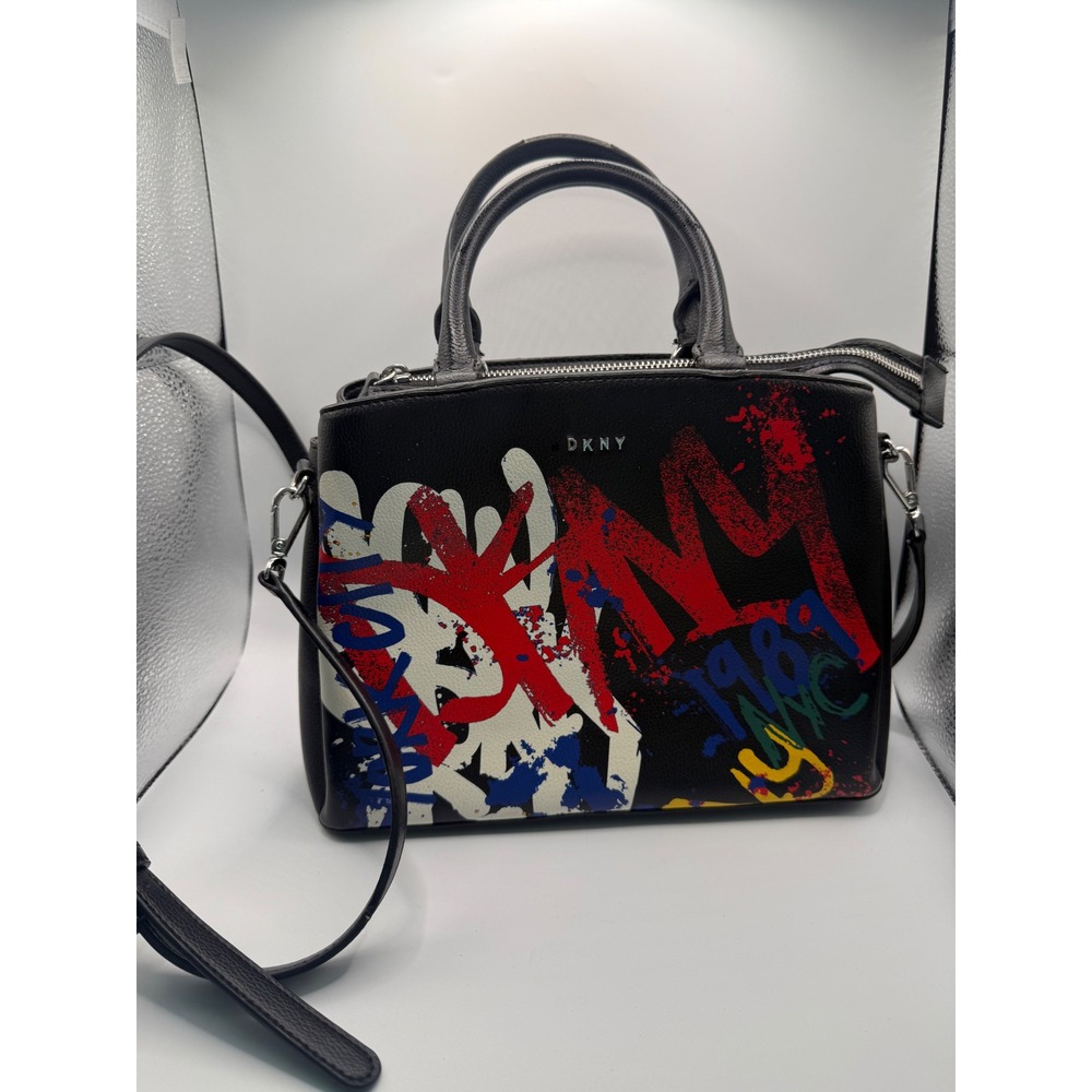 DKNY Paige Graffiti Satchel  Purse  Crossbody
